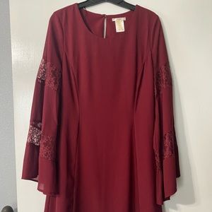 Maroon long-sleeved dress, worn once, size Small